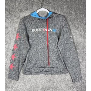 Running Man Bucktown 5K RunChi Hoodie Sweatshirt Womens Size Medium‎ Gray Pocket